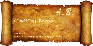 Almásy Barna névjegykártya