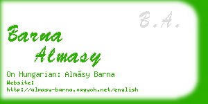 barna almasy business card