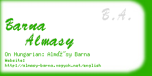 barna almasy business card